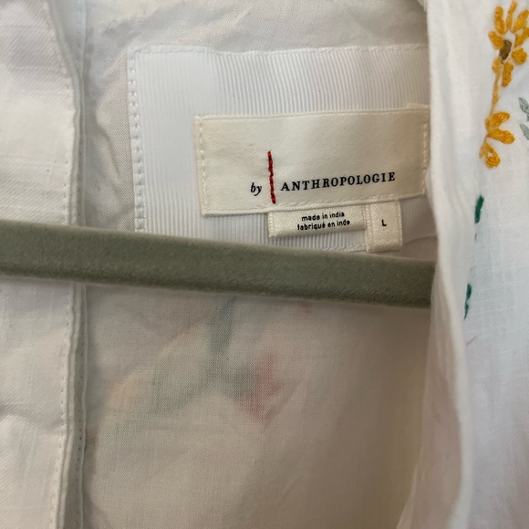 Anthropologie Deep V Floral Embroidered Cut Out Mini Dress size L - Picture 4 of 10